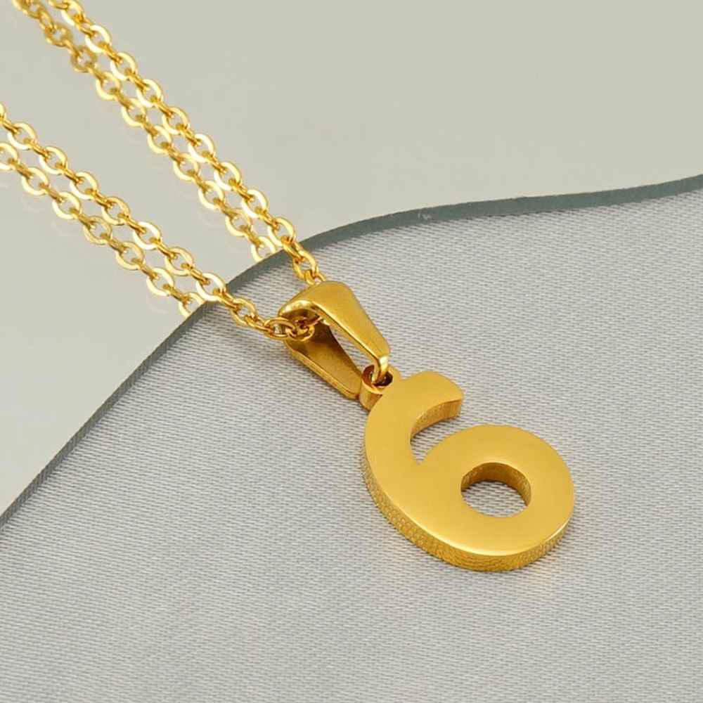 18K Gold Plated Lucky Number Necklace*Angel Number Charm*0123456789 Pendant*ZX - Picture 10 of 15